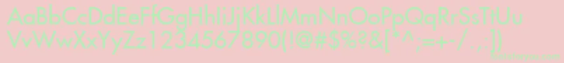 FuturaLtMedium Font – Green Fonts on Pink Background