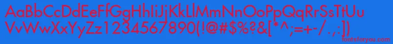 FuturaLtMedium Font – Red Fonts on Blue Background