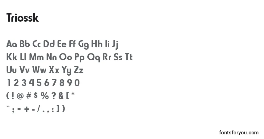 Fuente Triossk - alfabeto, números, caracteres especiales