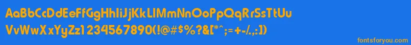 Triossk-Schriftart – Orangefarbene Schriften auf blauem Hintergrund