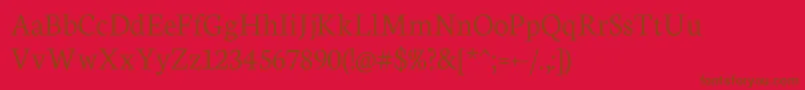 NeutonLight Font – Brown Fonts on Red Background