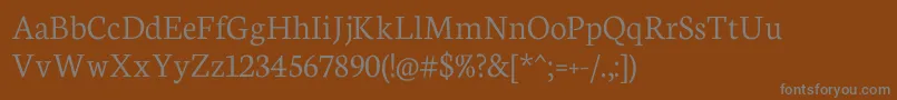 NeutonLight Font – Gray Fonts on Brown Background