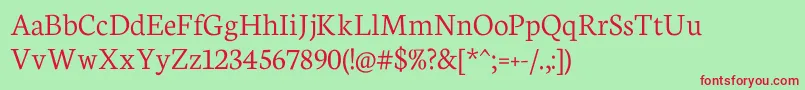 NeutonLight Font – Red Fonts on Green Background