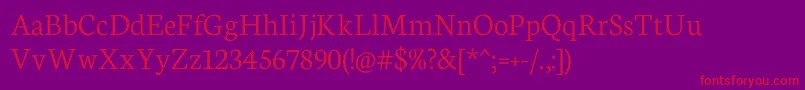 NeutonLight Font – Red Fonts on Purple Background