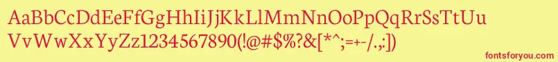 NeutonLight Font – Red Fonts on Yellow Background