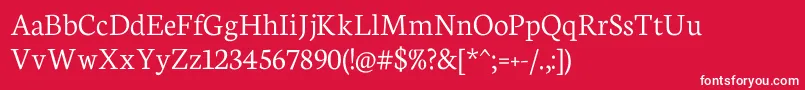 NeutonLight Font – White Fonts on Red Background