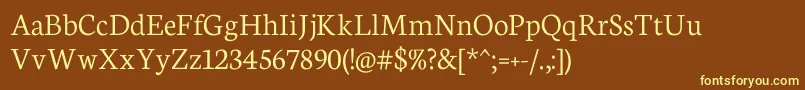 NeutonLight Font – Yellow Fonts on Brown Background