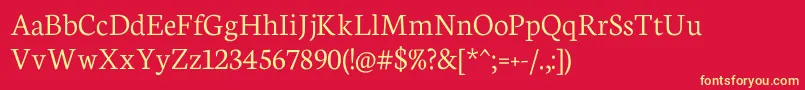 NeutonLight Font – Yellow Fonts on Red Background