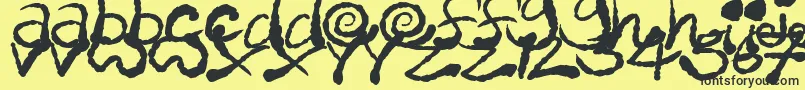 InkyScrawls Font – Black Fonts on Yellow Background