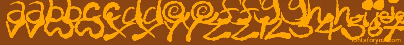 Шрифт InkyScrawls – оранжевые шрифты на коричневом фоне