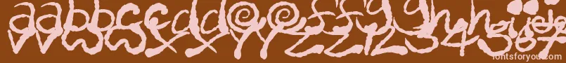 InkyScrawls Font – Pink Fonts on Brown Background