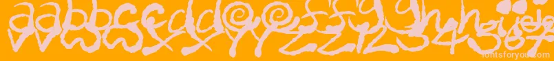 Więcej informacji o czcionce InkyScrawls Czcionka InkyScrawls – różowe czcionki na pomarańczowym tle