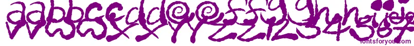 Шрифт InkyScrawls – фиолетовые шрифты на белом фоне