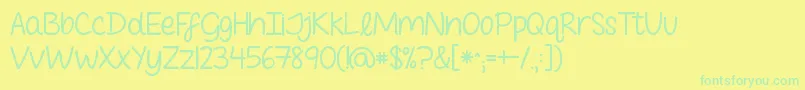 Czcionka Followyouintotheworld – zielone czcionki na żółtym tle