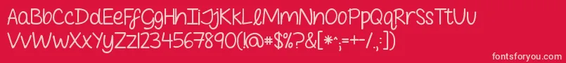 Followyouintotheworld Font – Pink Fonts on Red Background