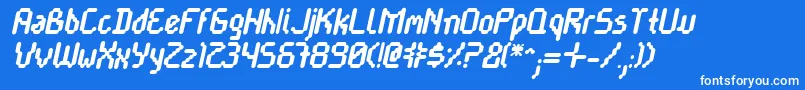 フォントCaytnrbi – 青い背景に白い文字