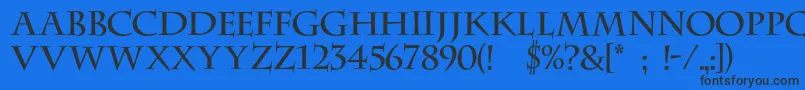 Dscenturycapitalsc Font – Black Fonts on Blue Background