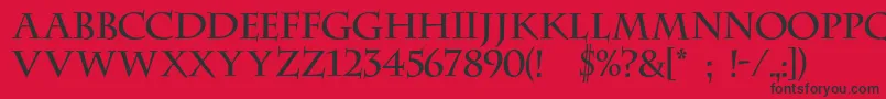 Dscenturycapitalsc Font – Black Fonts on Red Background