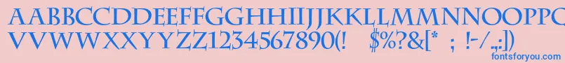 Dscenturycapitalsc Font – Blue Fonts on Pink Background