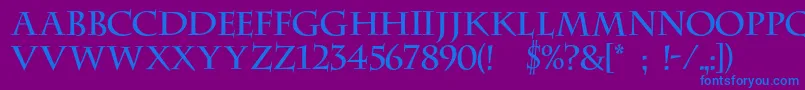 Dscenturycapitalsc Font – Blue Fonts on Purple Background