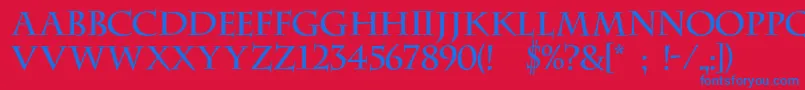 Dscenturycapitalsc Font – Blue Fonts on Red Background