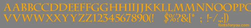 Шрифт Dscenturycapitalsc – оранжевые шрифты на сером фоне