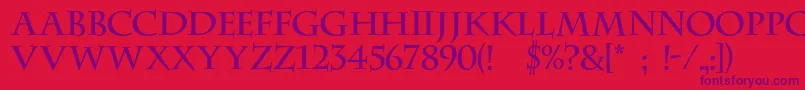 Dscenturycapitalsc Font – Purple Fonts on Red Background