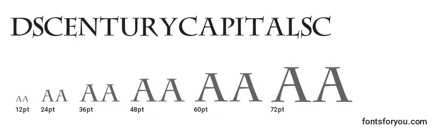 Размеры шрифта Dscenturycapitalsc