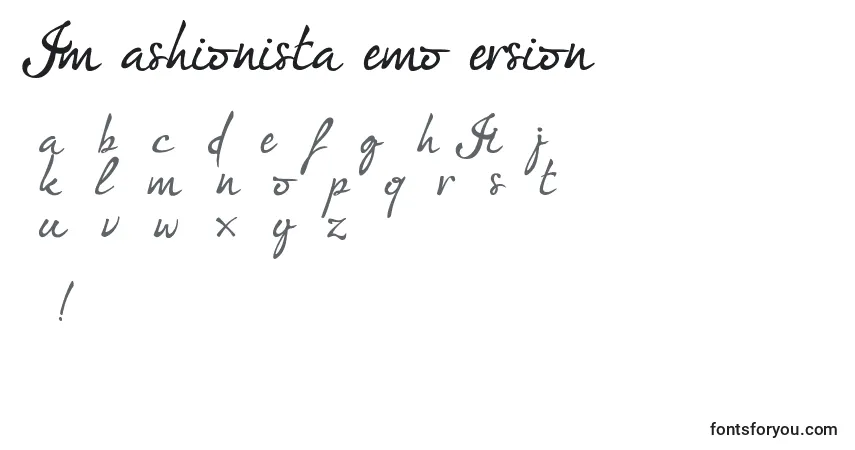 ImFashionistaDemoVersion-fontti – aakkoset, numerot, erikoismerkit