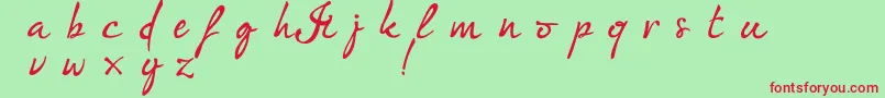 フォントImFashionistaDemoVersion – 赤い文字の緑の背景