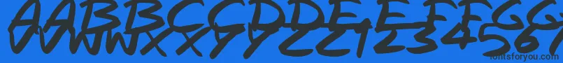 RapidInks Font – Black Fonts on Blue Background