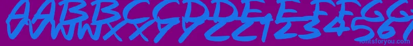 RapidInks-Schriftart – Blaue Schriften auf violettem Hintergrund