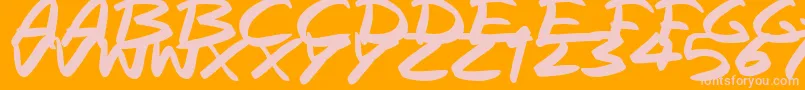 RapidInks Font – Pink Fonts on Orange Background