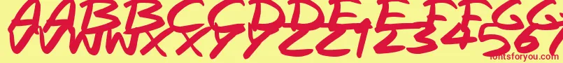 RapidInks Font – Red Fonts on Yellow Background