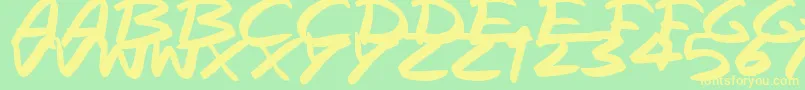 RapidInks Font – Yellow Fonts on Green Background