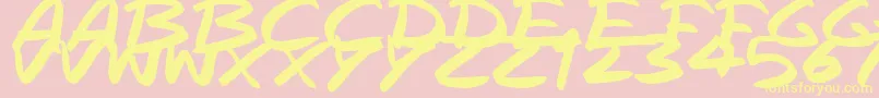 RapidInks Font – Yellow Fonts on Pink Background