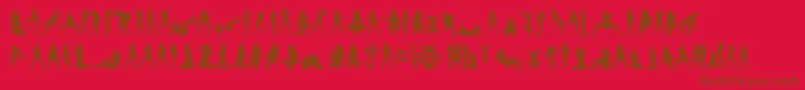 SexySpanishErasmusGirlsV.2.0-Schriftart – Braune Schriften auf rotem Hintergrund