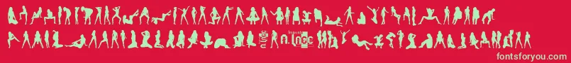 fuente SexySpanishErasmusGirlsV.2.0 – Fuentes Verdes Sobre Fondo Rojo