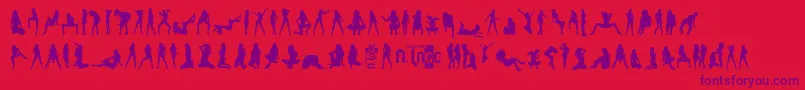 Fonte SexySpanishErasmusGirlsV.2.0 – fontes roxas em um fundo vermelho