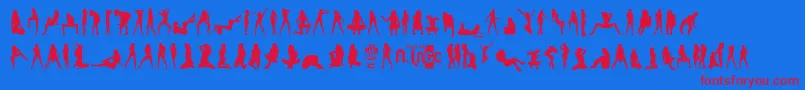 SexySpanishErasmusGirlsV.2.0 Font – Red Fonts on Blue Background