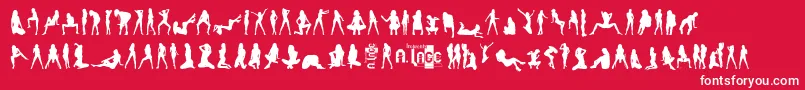 SexySpanishErasmusGirlsV.2.0-Schriftart – Weiße Schriften auf rotem Hintergrund