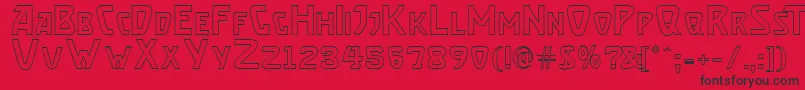 Fonte BrassettOutline – fontes pretas em um fundo vermelho