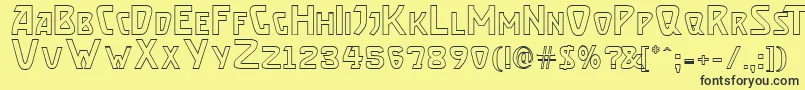 BrassettOutline Font – Black Fonts on Yellow Background