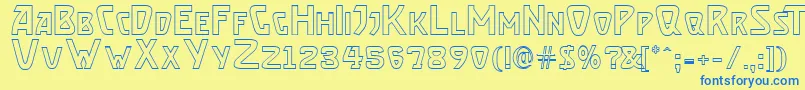 BrassettOutline Font – Blue Fonts on Yellow Background