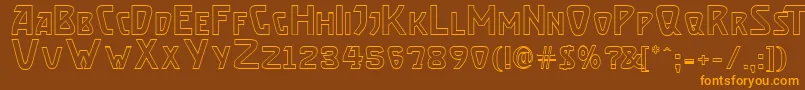 BrassettOutline Font – Orange Fonts on Brown Background