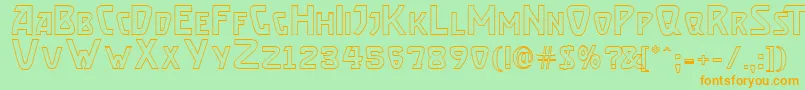 BrassettOutline Font – Orange Fonts on Green Background