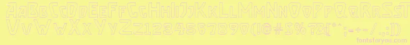 BrassettOutline Font – Pink Fonts on Yellow Background