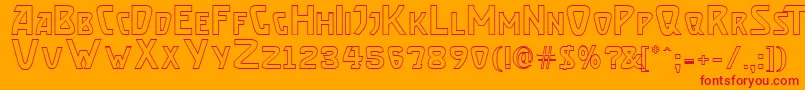 BrassettOutline Font – Red Fonts on Orange Background