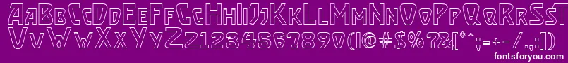 Fonte BrassettOutline – fontes brancas em um fundo violeta