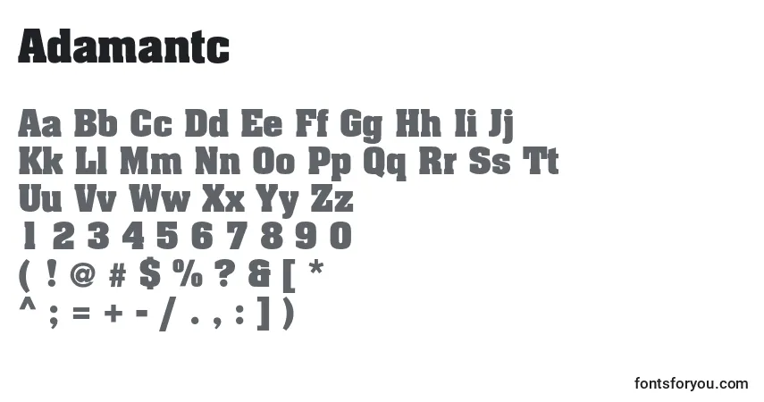 Schriftart Adamantc – Alphabet, Zahlen, spezielle Symbole